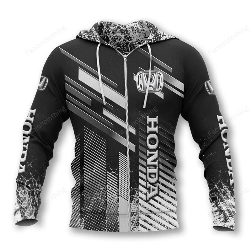 Sportswearmerch Honda Motorcycle Personalized Zip Hoodie For Fan