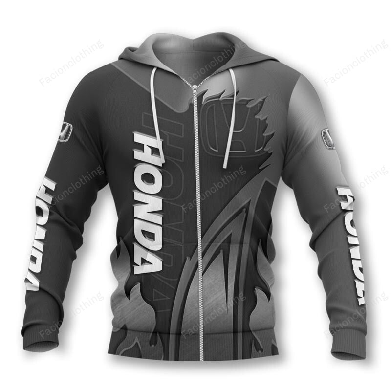 Sportswearmerch Honda Motorcycle Personalized Zip Hoodie For Fan