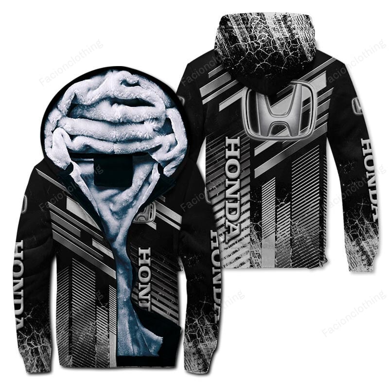 Sportswearmerch Honda Motorcycle Personalized Zip Hoodie Velvet Hoodie For Fan