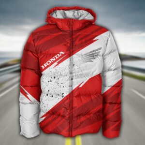 Sportswearmerch Honda Motorcycle Puffer Jacket For Fan