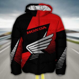 Sportswearmerch Honda Motorcycle Puffer Jacket For Fan