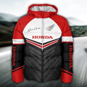 Sportswearmerch Honda Motorcycle Puffer Jacket For Fan