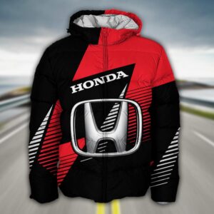 Sportswearmerch Honda Motorcycle Puffer Jacket For Fan