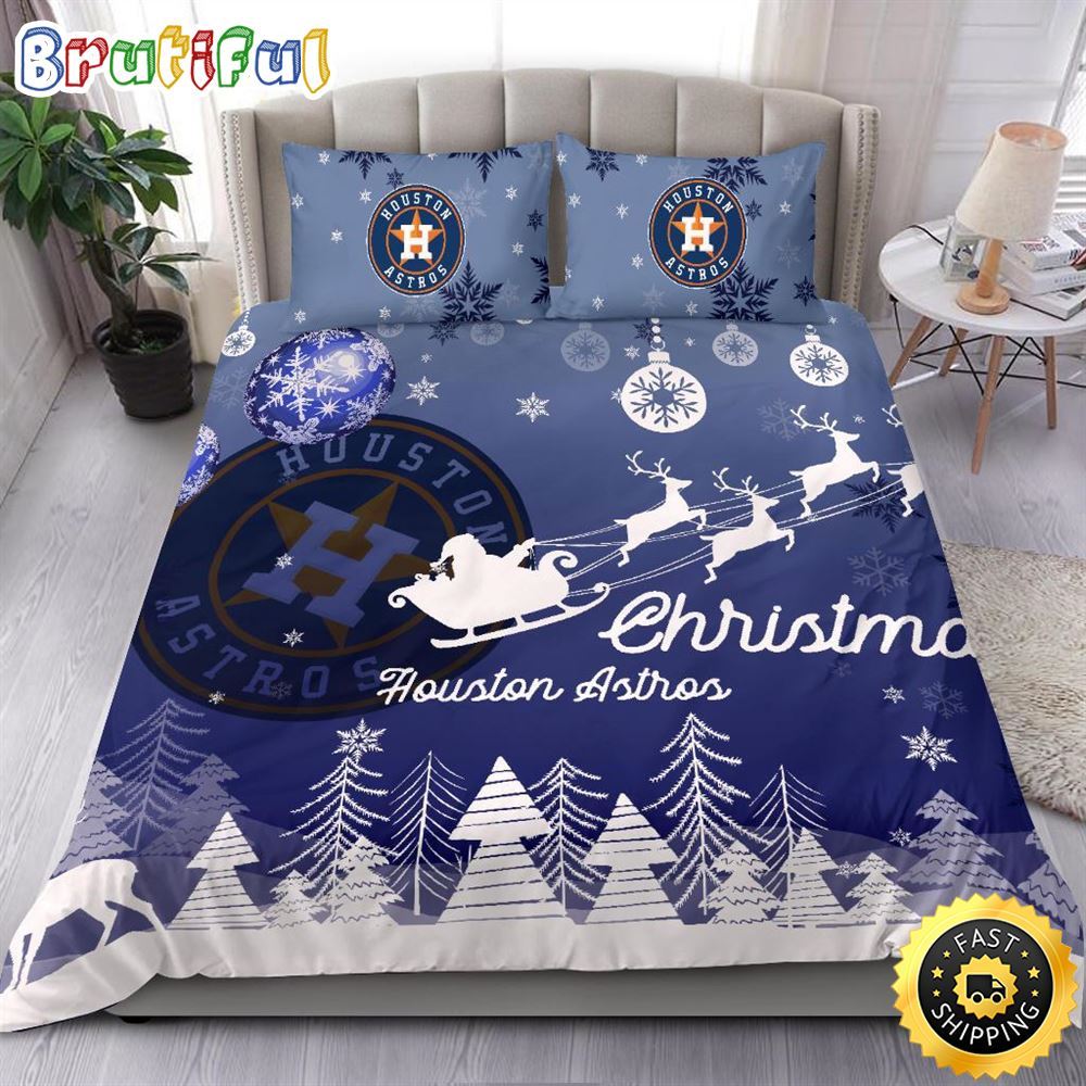 Sportswearmerch Houston Astros MLB Christmas Bedding Sets For Fan