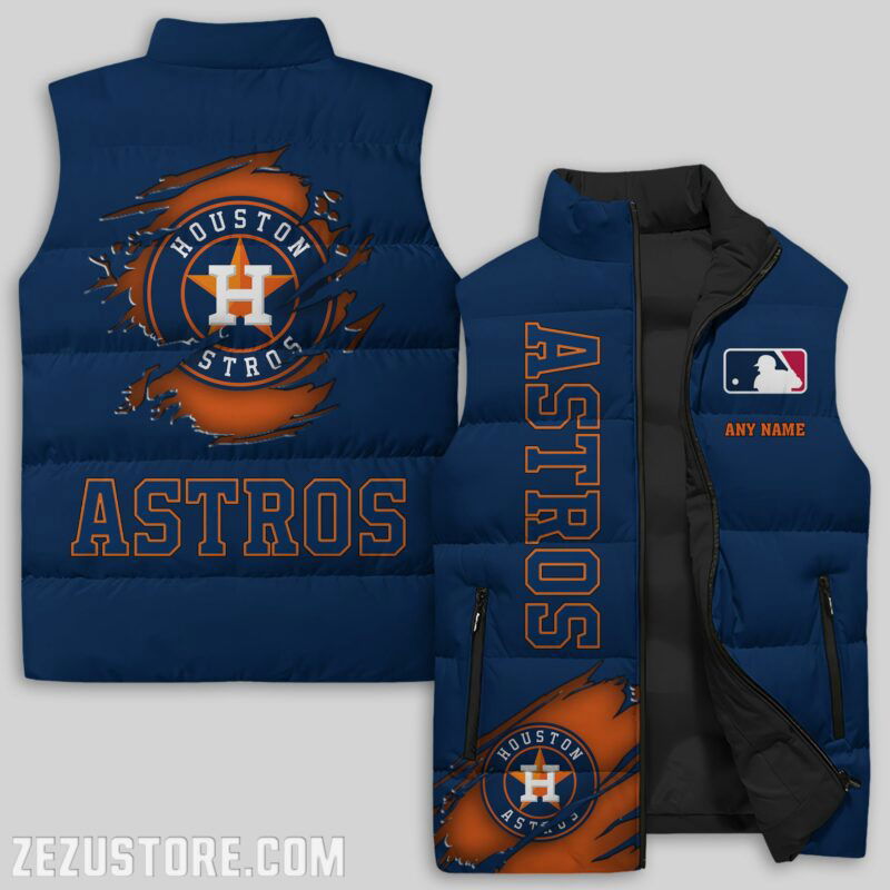 Sportswearmerch Houston Astros MLB Sleeveless Puffer Jacket For Fans