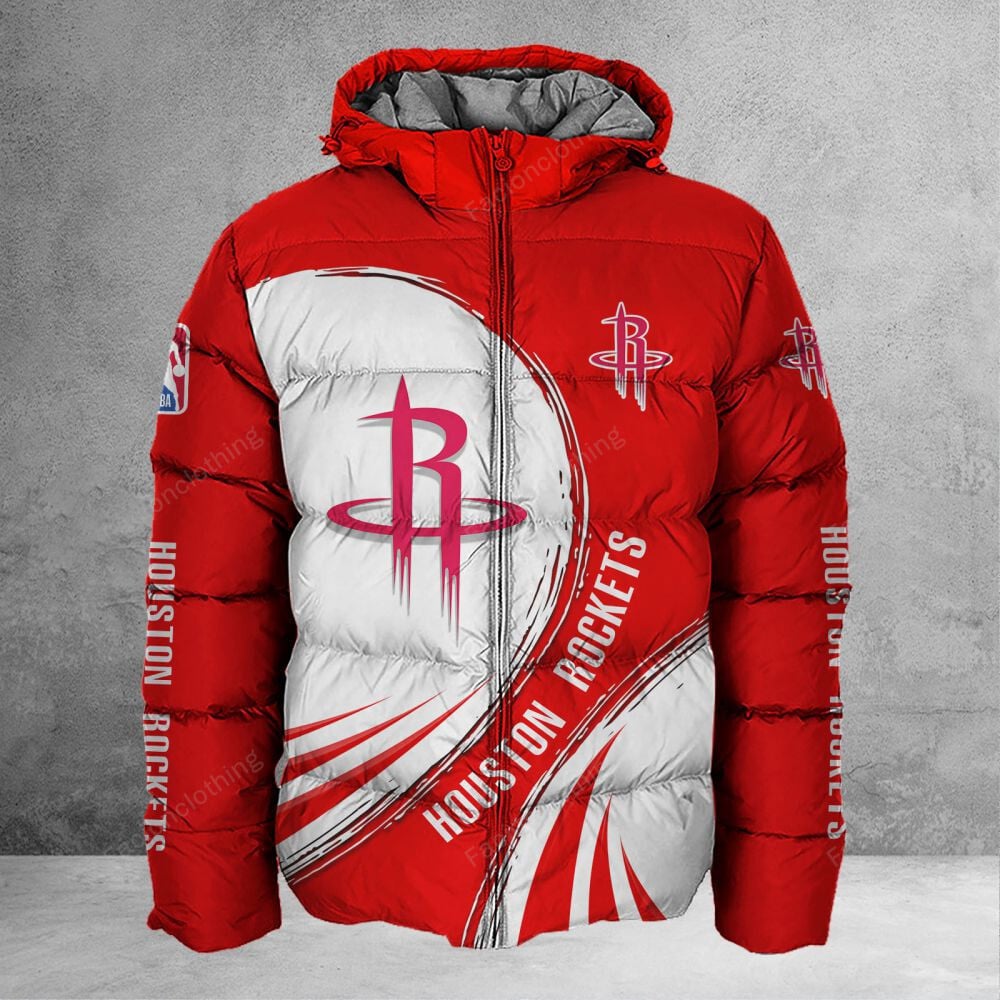 Sportswearmerch Houston Rockets NBA Personalized Puffer Jacket For Fan