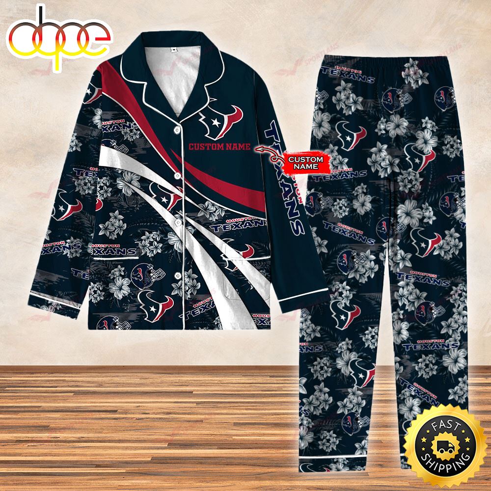 Sportswearmerch Houston Texans NFL 3D Personalized Christmas Personalized Pajamas For Fan