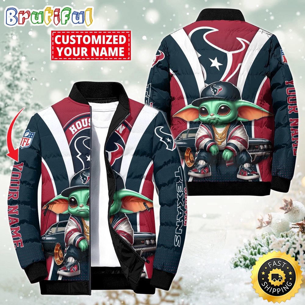 Sportswearmerch Houston Texans NFL Baby Yoda Puffer Jacket For Fan