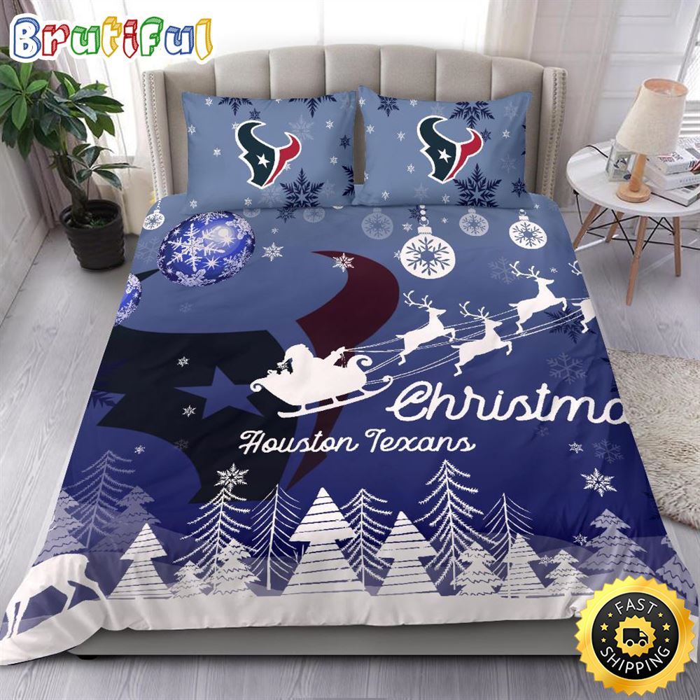 Sportswearmerch Houston Texans NFL Christmas Bedding Sets For Fan