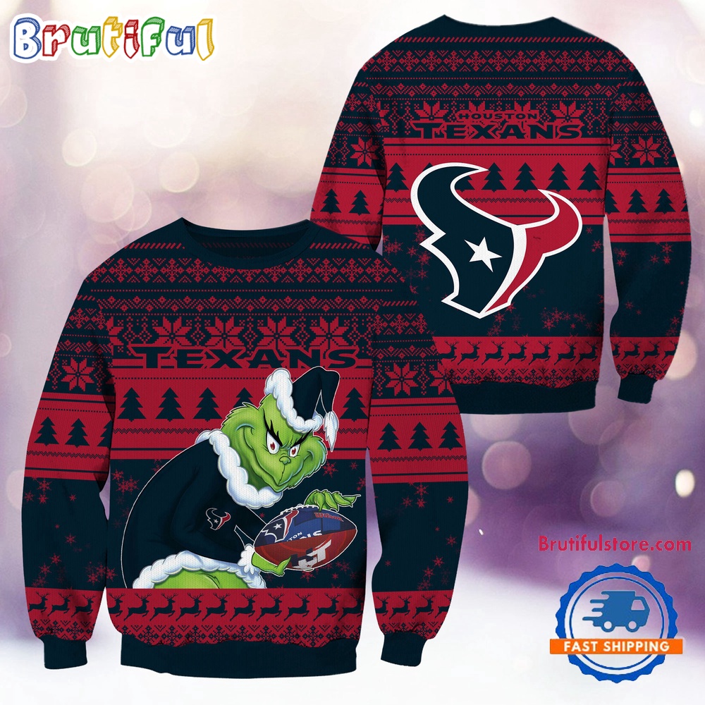 Sportswearmerch Houston Texans NFL Football Grinch Christmas Sweater For Fan