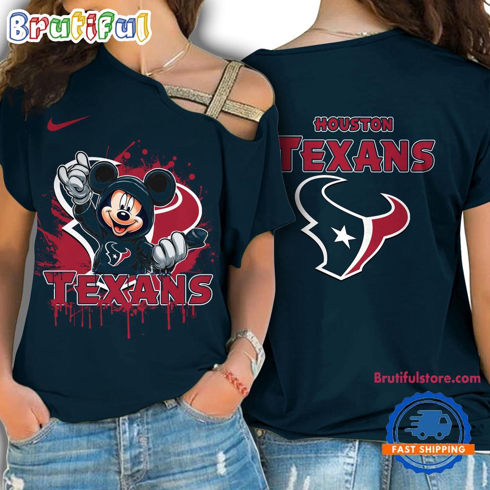 Sportswearmerch Houston Texans NFL Mickey Mouse Strapless Sleeve Short For Fan