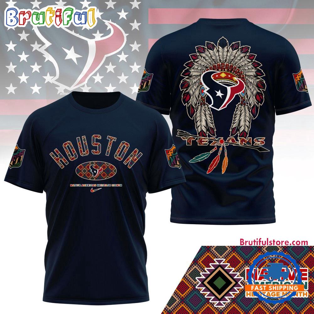 Sportswearmerch Houston Texans NFL Native American Heritage Month 3D Shirt For Fan
