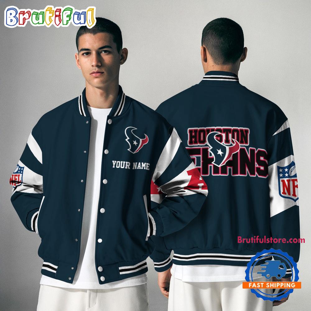 Sportswearmerch Houston Texans NFL Personalized Baseball Jacket For Fan