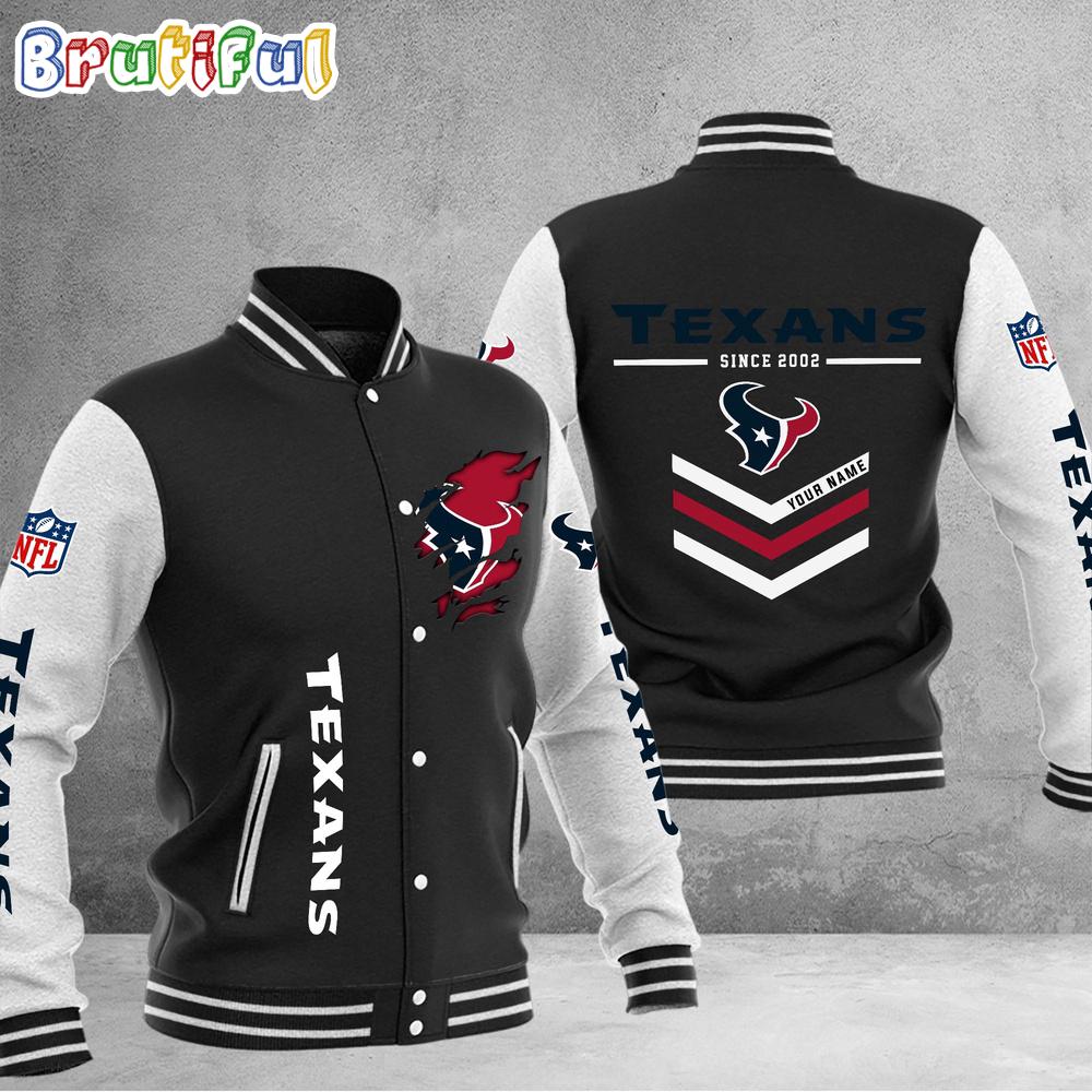 Sportswearmerch Houston Texans NFL Personalized Baseball Jacket For Fan