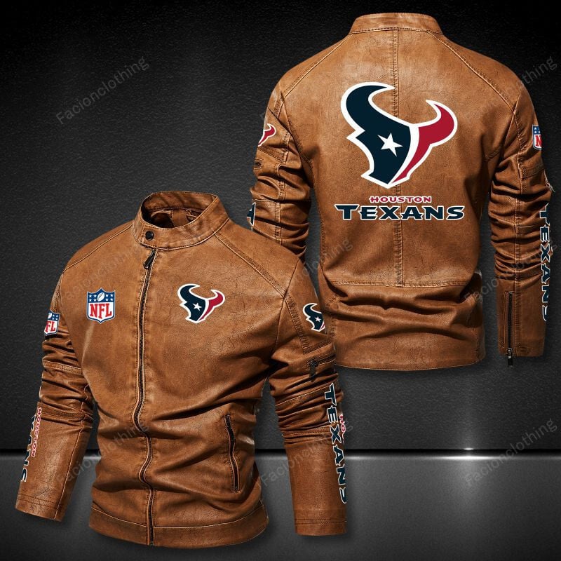Sportswearmerch Houston Texans NFL Personalized Leather Bomber For Fan