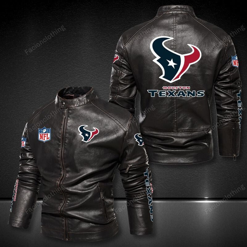 Sportswearmerch Houston Texans NFL Personalized Leather Bomber For Fan