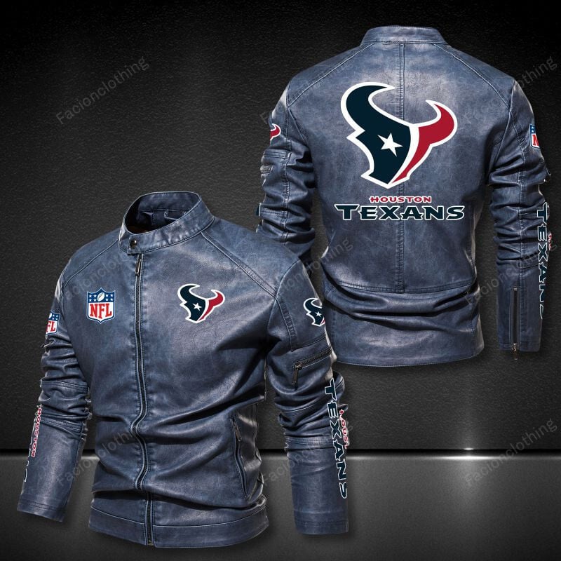Sportswearmerch Houston Texans NFL Personalized Leather Bomber For Fan