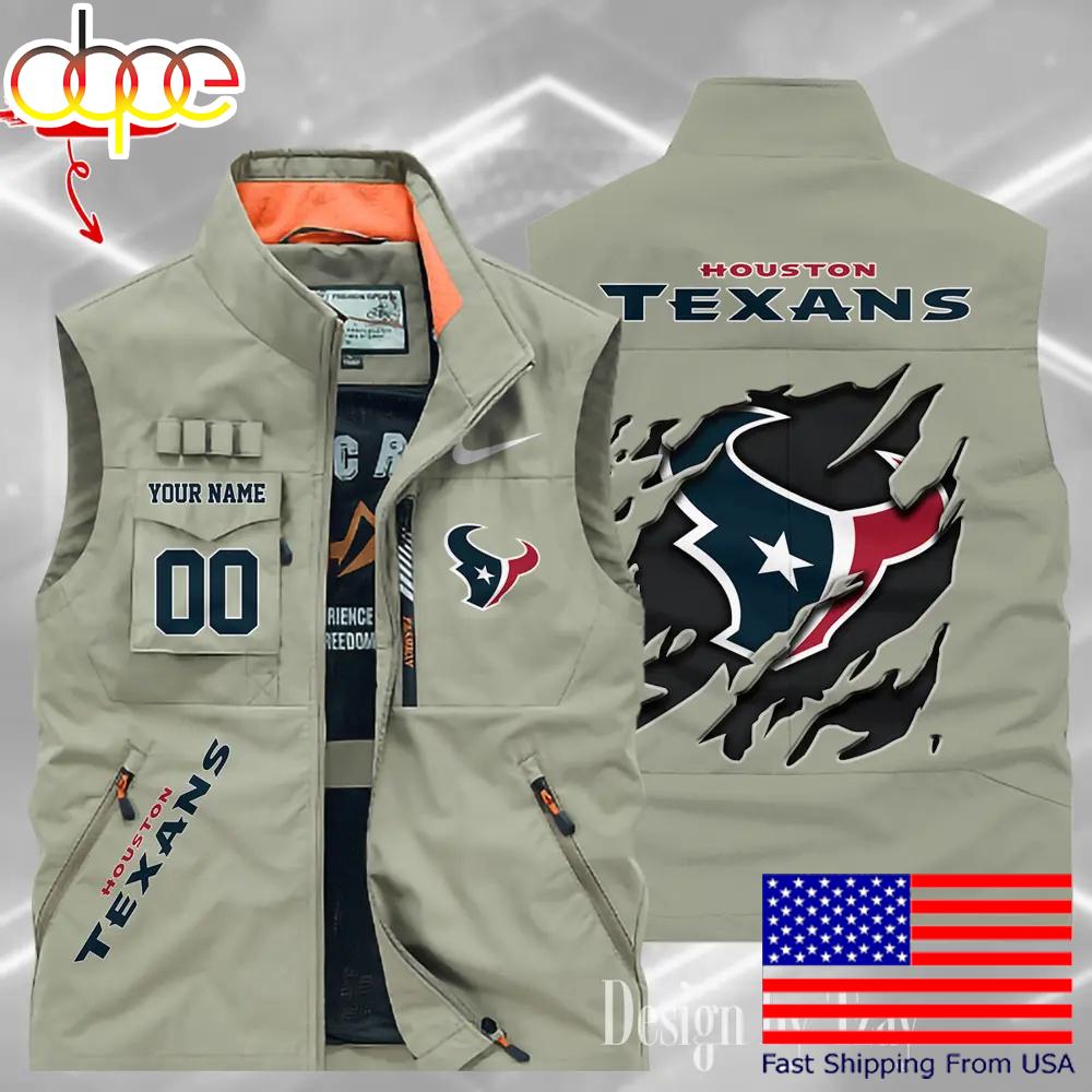 Sportswearmerch Houston Texans NFL Personalized Pocket Vest For Fan