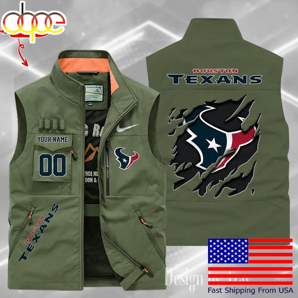 Sportswearmerch Houston Texans NFL Personalized Pocket Vest For Fan