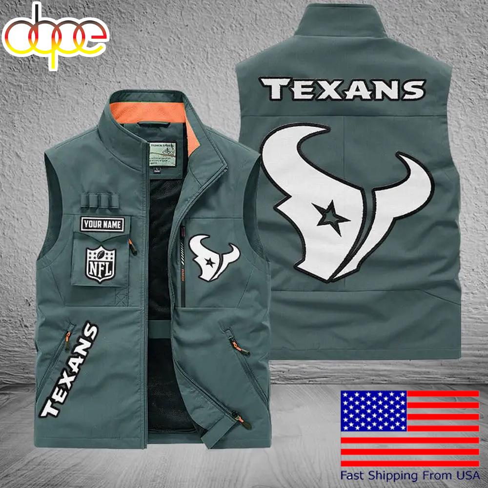 Sportswearmerch Houston Texans NFL Personalized Pocket Vest For Fans For Fan