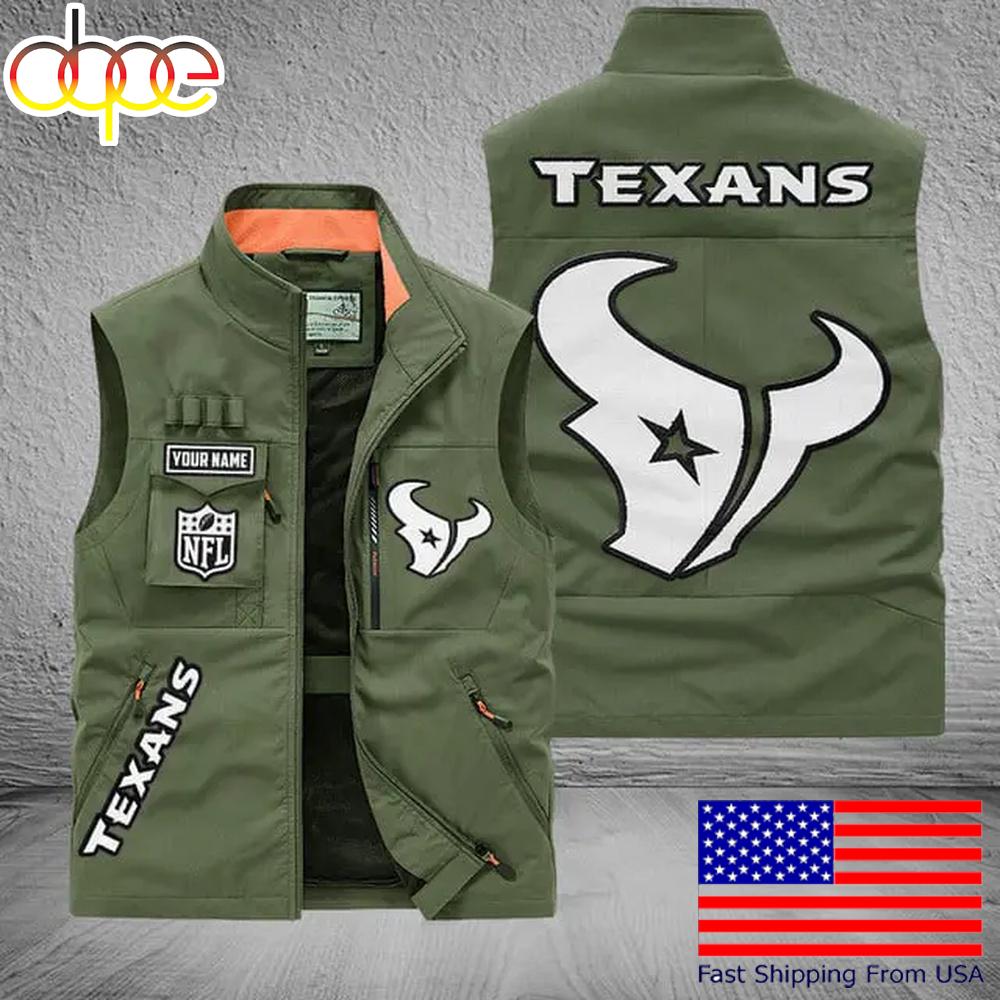 Sportswearmerch Houston Texans NFL Personalized Pocket Vest For Fans For Fan