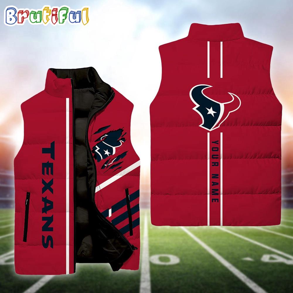 Sportswearmerch Houston Texans NFL Personalized Sleeveless Down Puffer Jacket For Fan