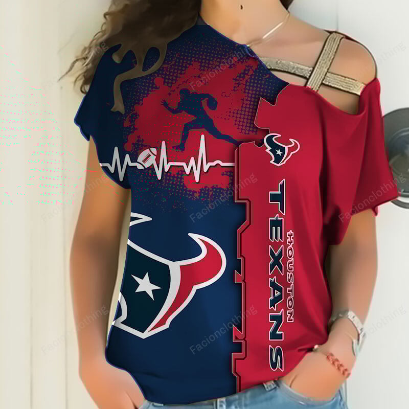 Sportswearmerch Houston Texans NFL Personalized Strapless Sleeve Short For Fan