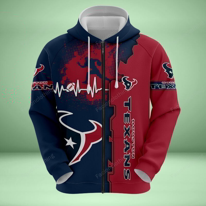 Sportswearmerch Houston Texans NFL Personalized Zip Hoodie For Fan