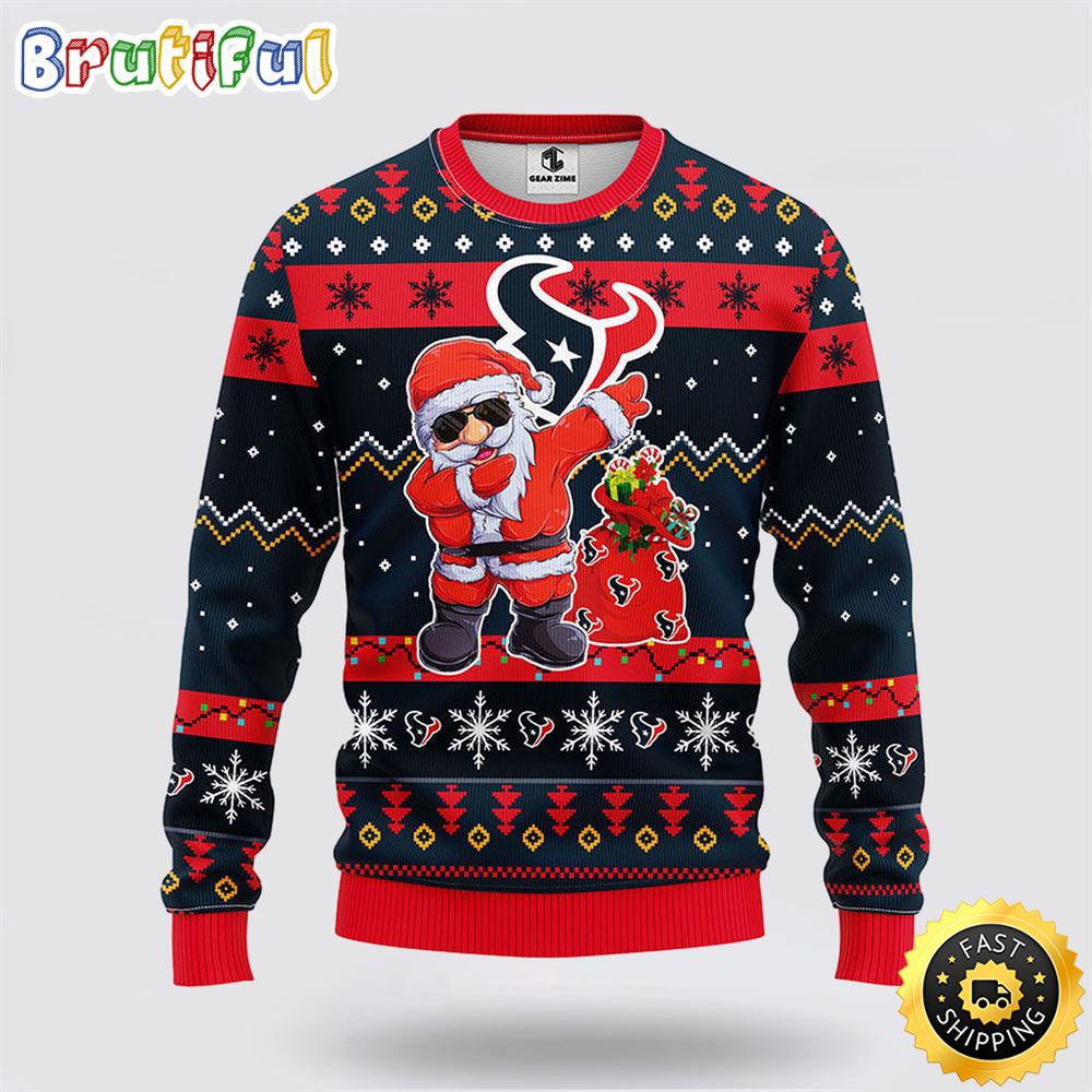 Sportswearmerch Houston Texans NFL Santa Claus Ugly Christmas Sweater For Fan