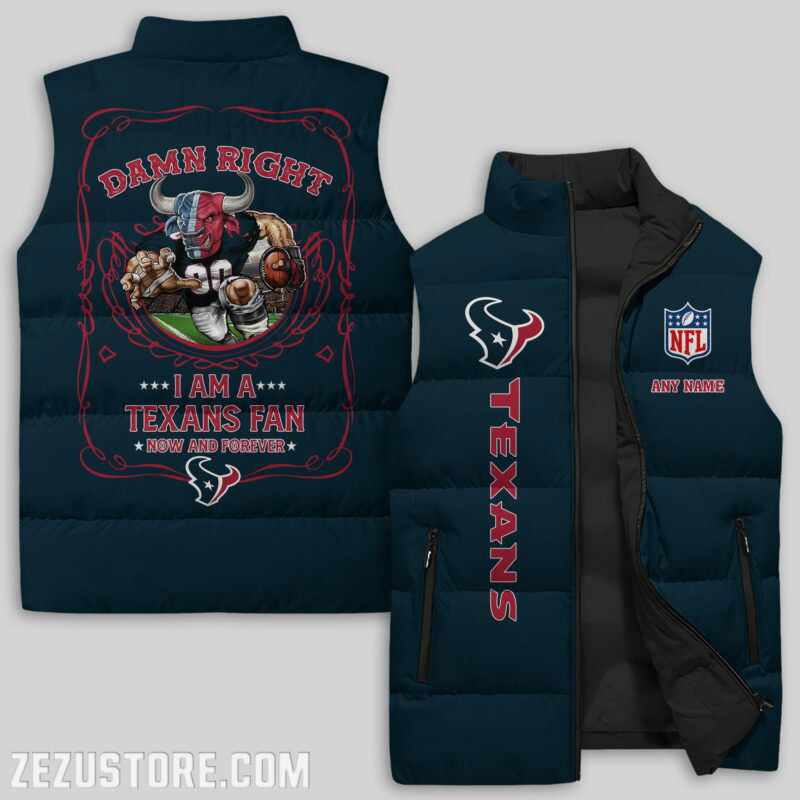 Sportswearmerch Houston Texans NFL Sleeveless Puffer Jacket For Fans