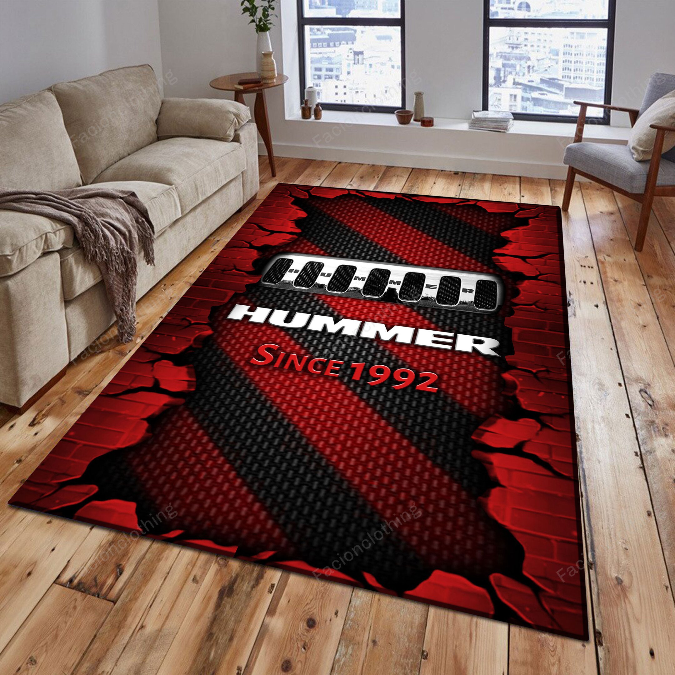 Sportswearmerch Hummer Car Personalized Rug For Fan