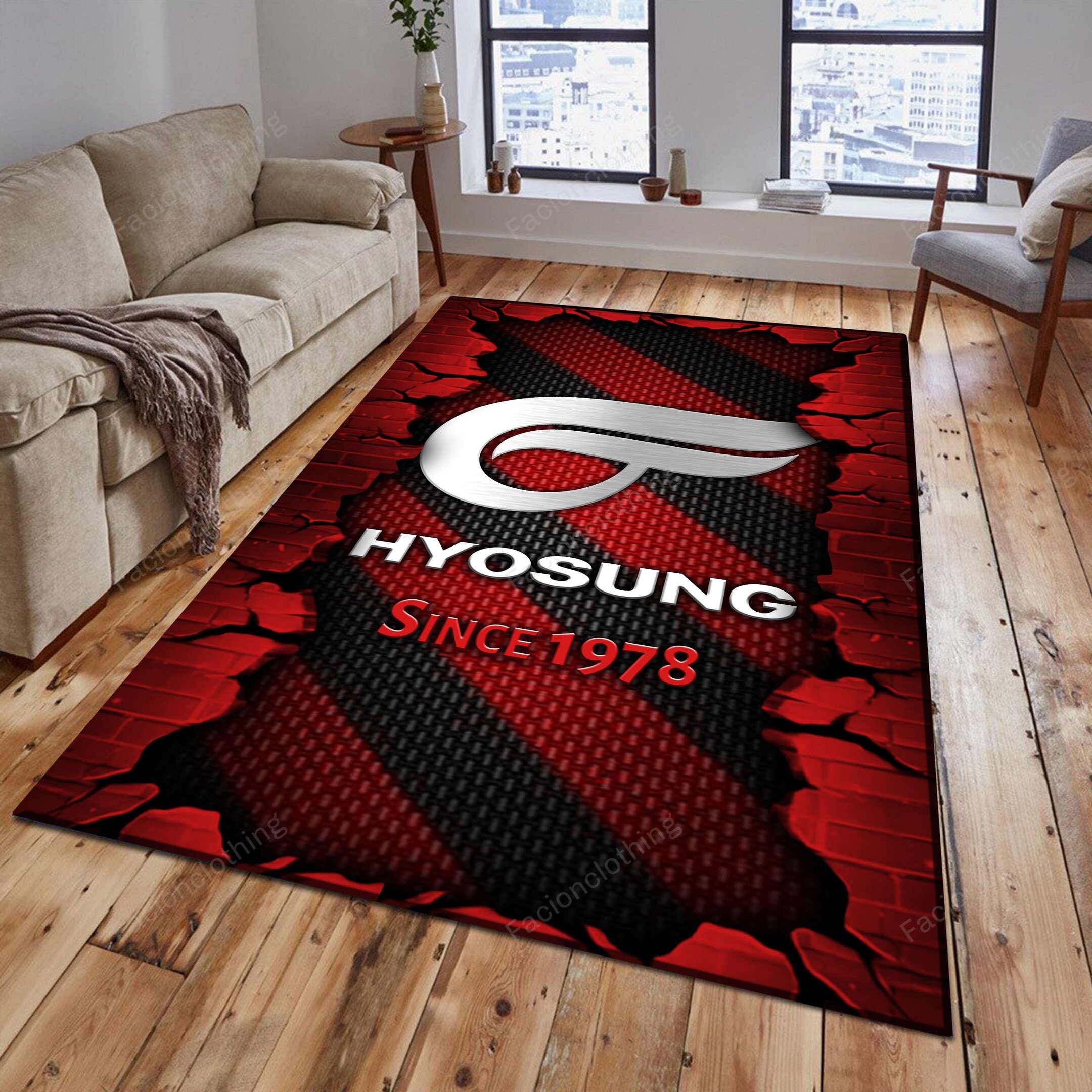 Sportswearmerch Hyosung Car Personalized Rug For Fan