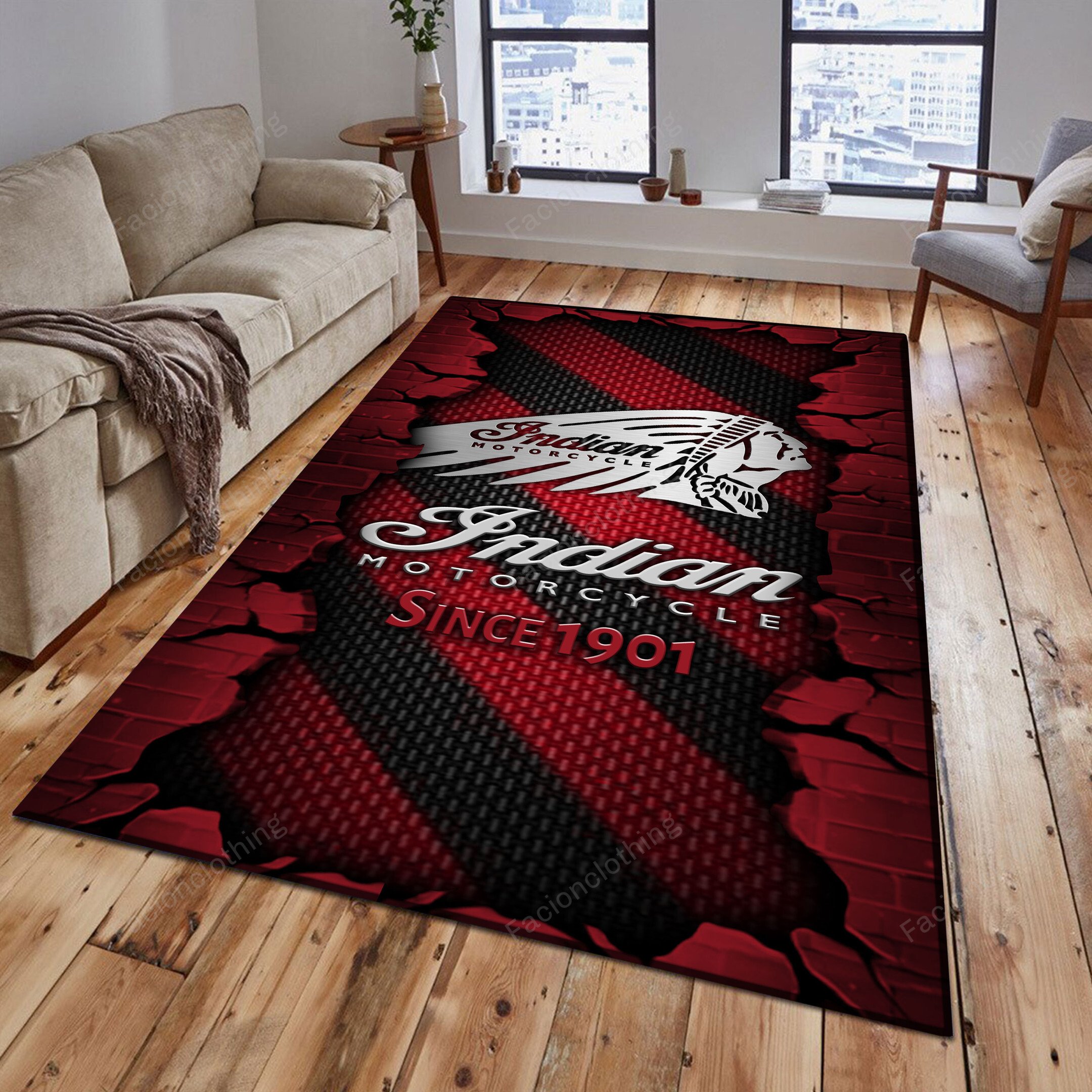 Sportswearmerch Indian Car Personalized Rug For Fan