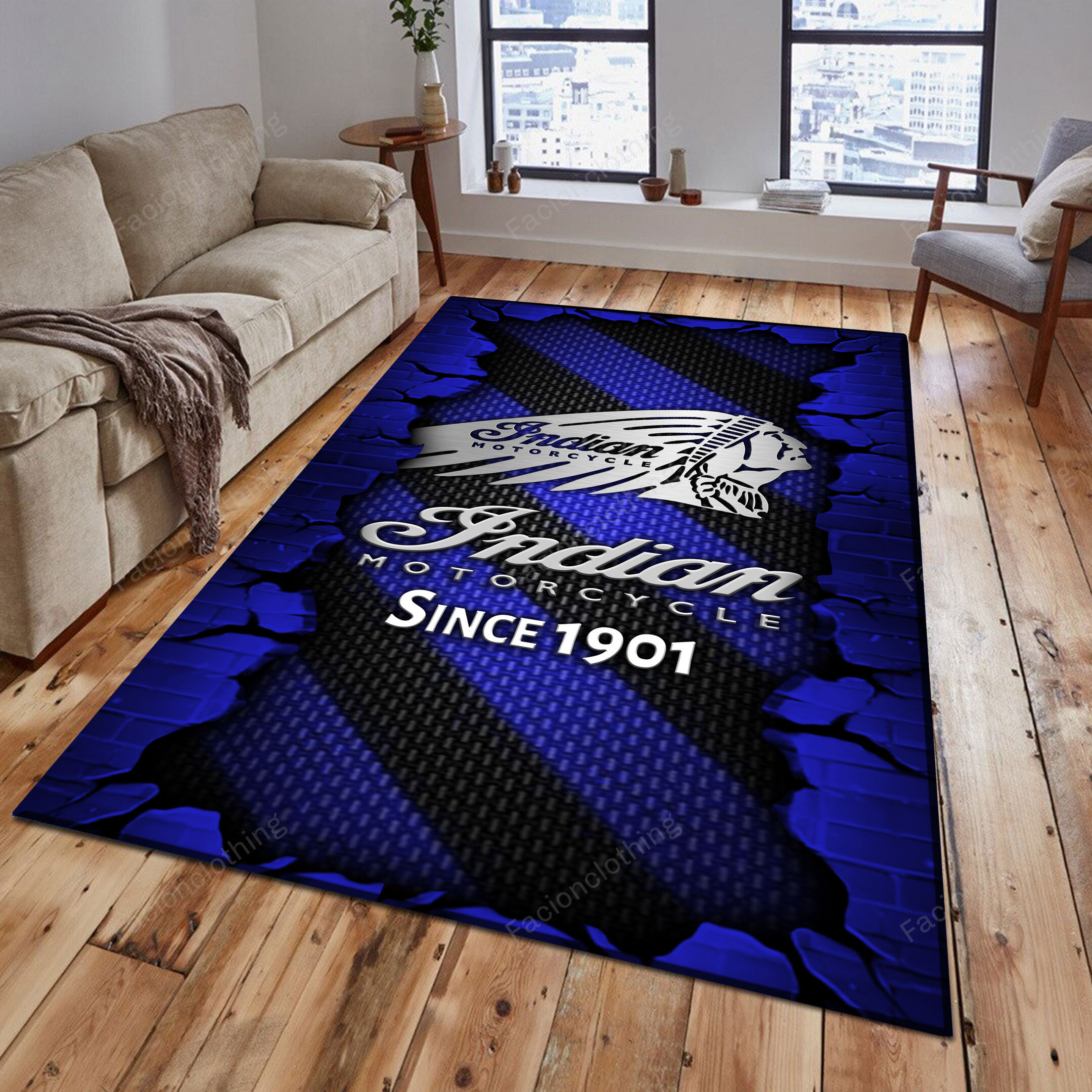 Sportswearmerch Indian Car Personalized Rug For Fan