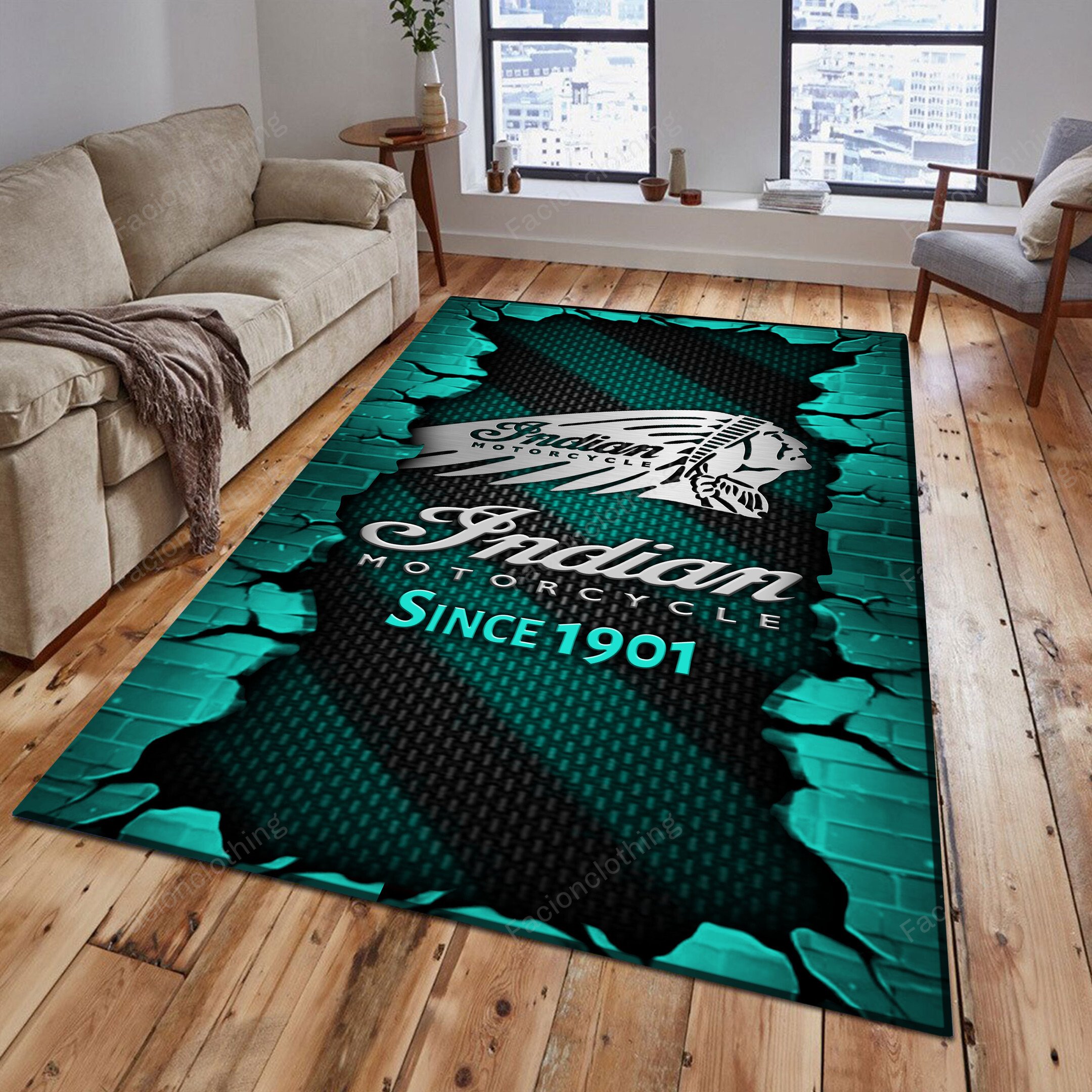 Sportswearmerch Indian Car Personalized Rug For Fan