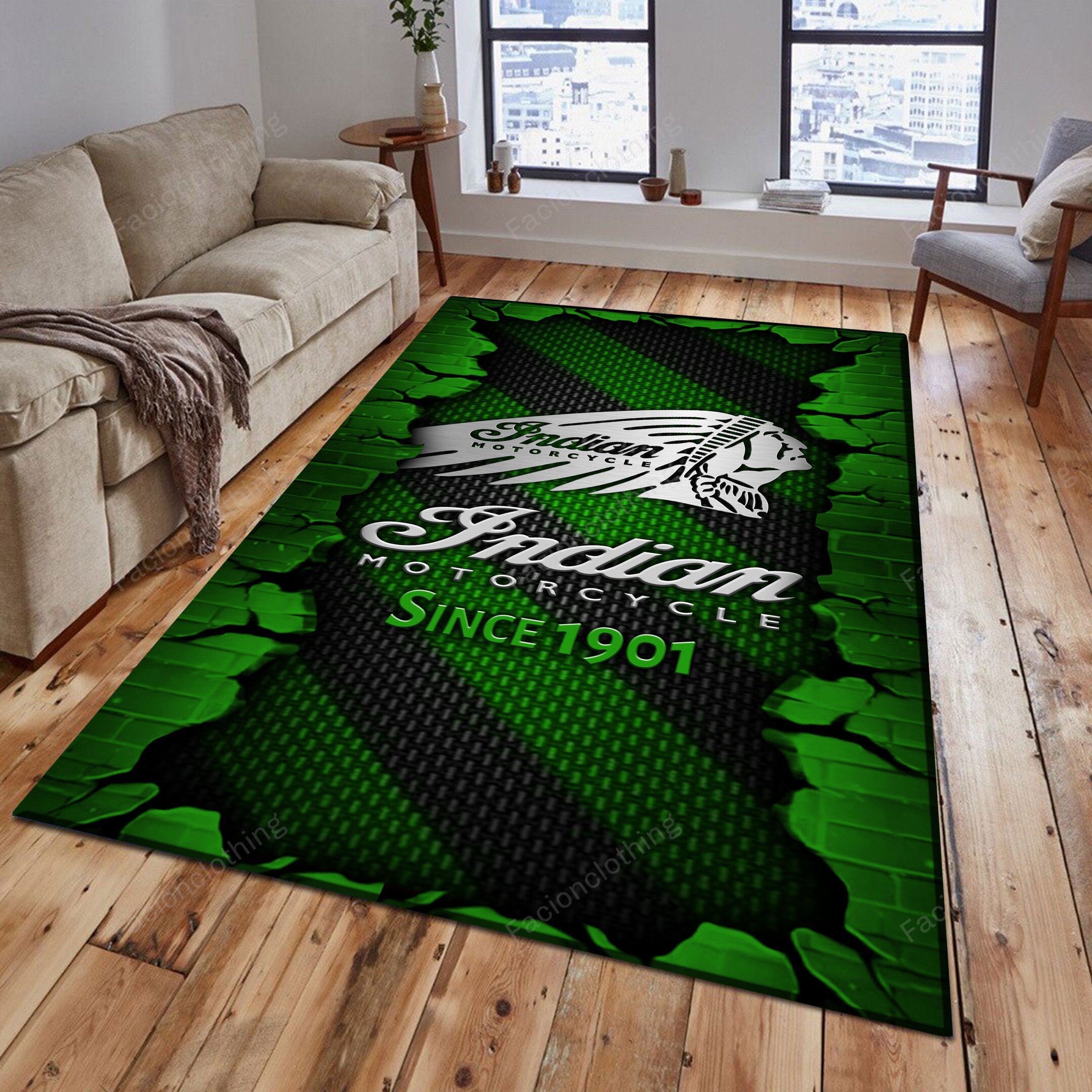 Sportswearmerch Indian Car Personalized Rug For Fan
