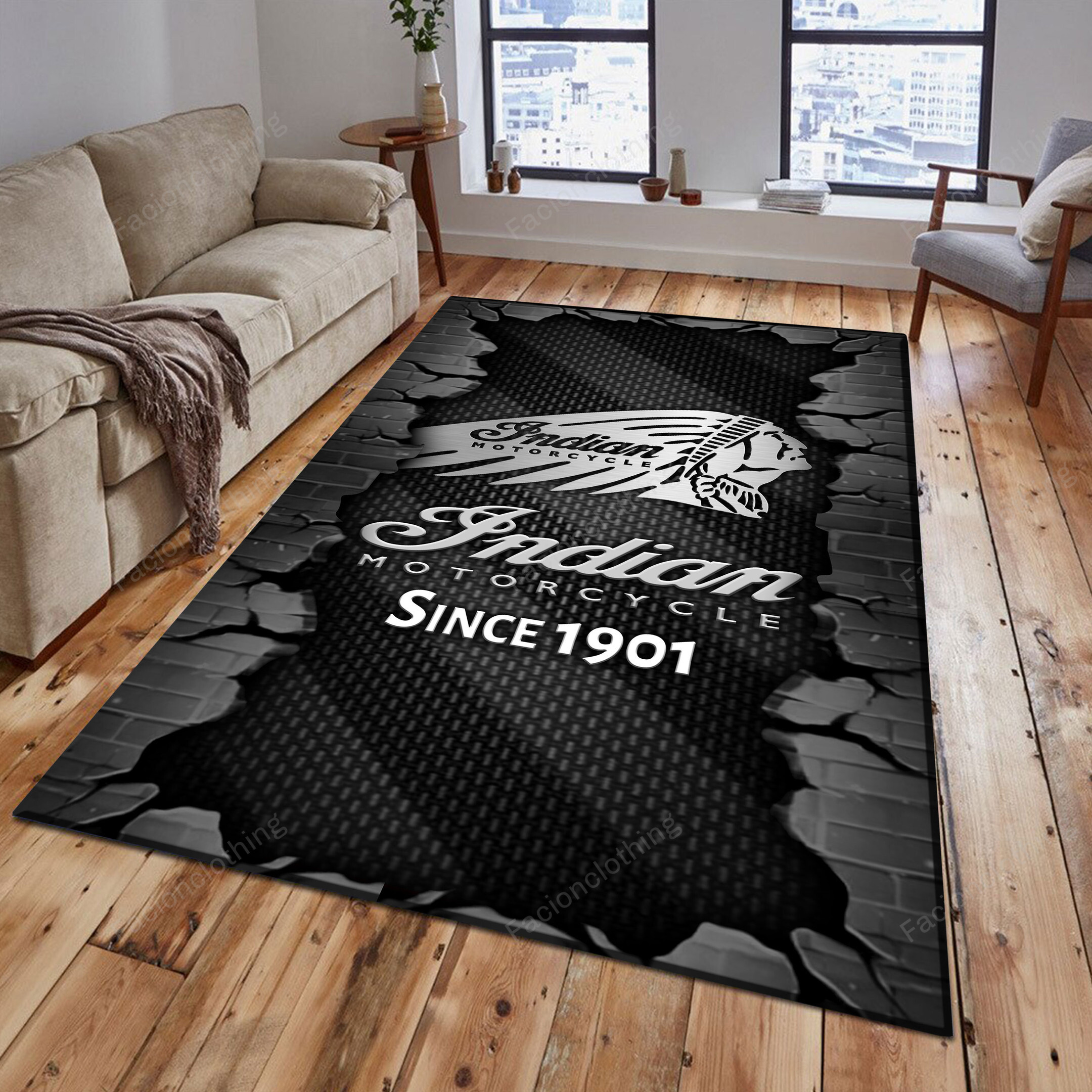 Sportswearmerch Indian Car Personalized Rug For Fan