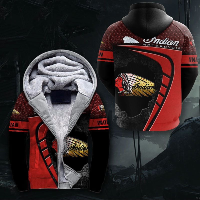 Sportswearmerch Indian Motorcycle Personalized Fashion Fleece Zip Hoodie Jacket For Fan