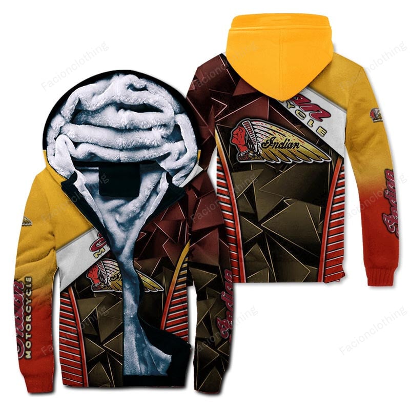 Sportswearmerch Indian Motorcycle Personalized Fashion Fleece Zip Hoodie Jacket For Fan