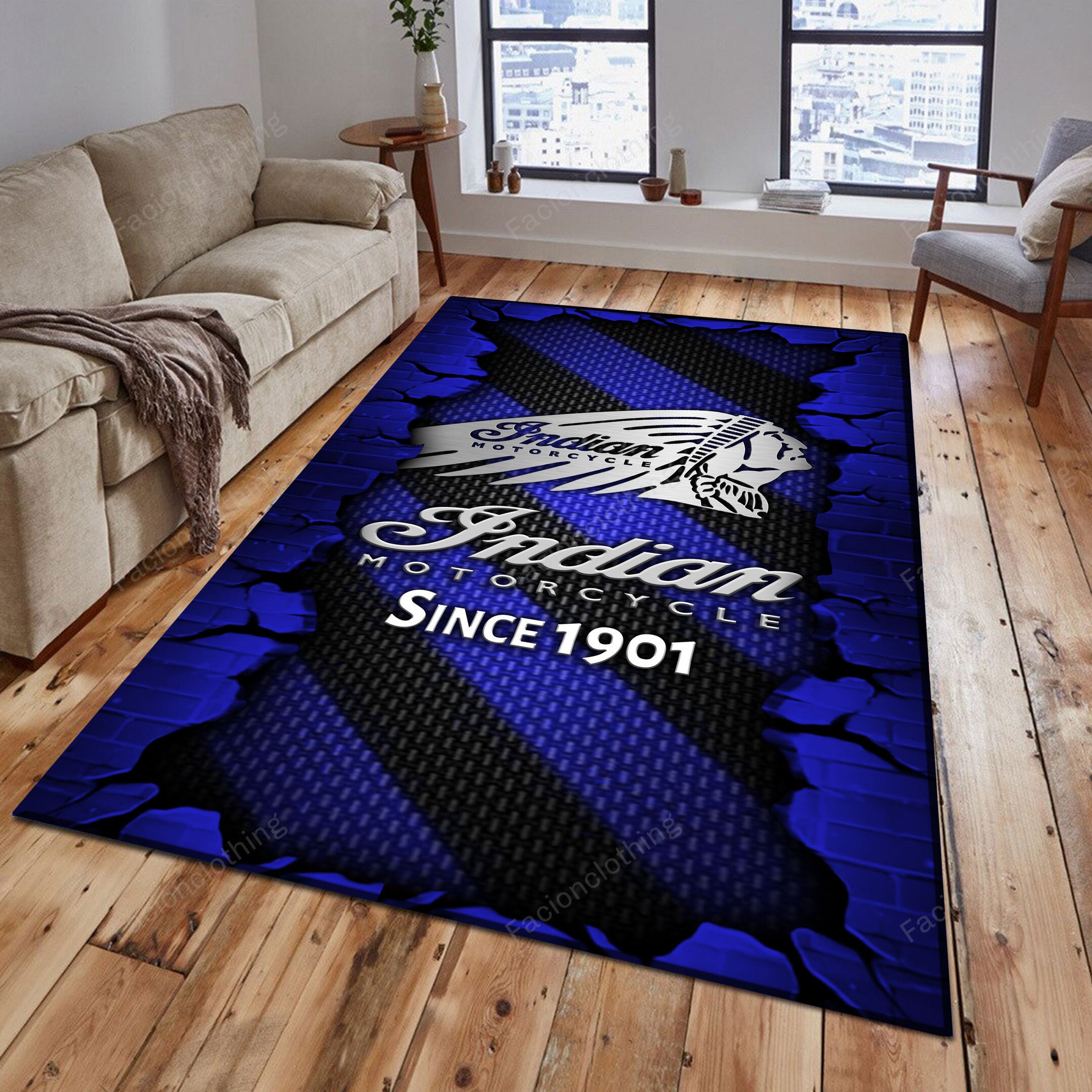 Sportswearmerch Indian Motorcycle Personalized Rug For Fan