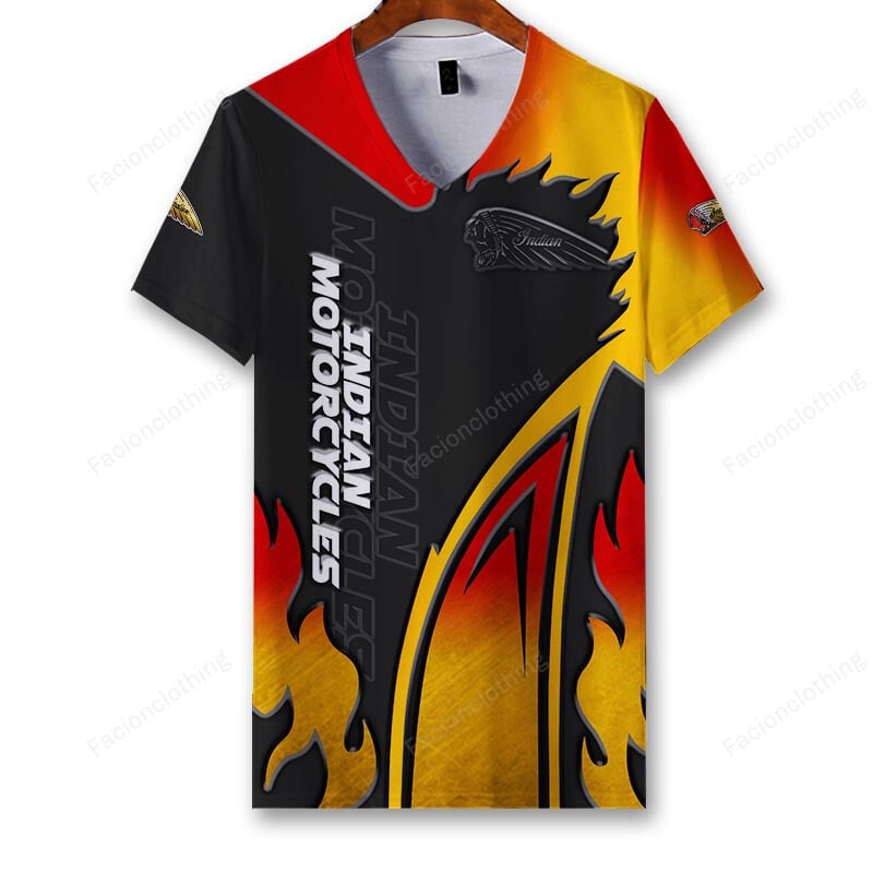 Sportswearmerch Indian Motorcycle Personalized V-neck Women T-shirt For Fan