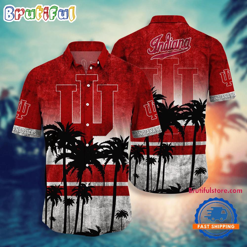 Sportswearmerch Indiana Hoosiers NCAA Palm Tree Summer Beach Personalized Hawaiian Shirt For Fan