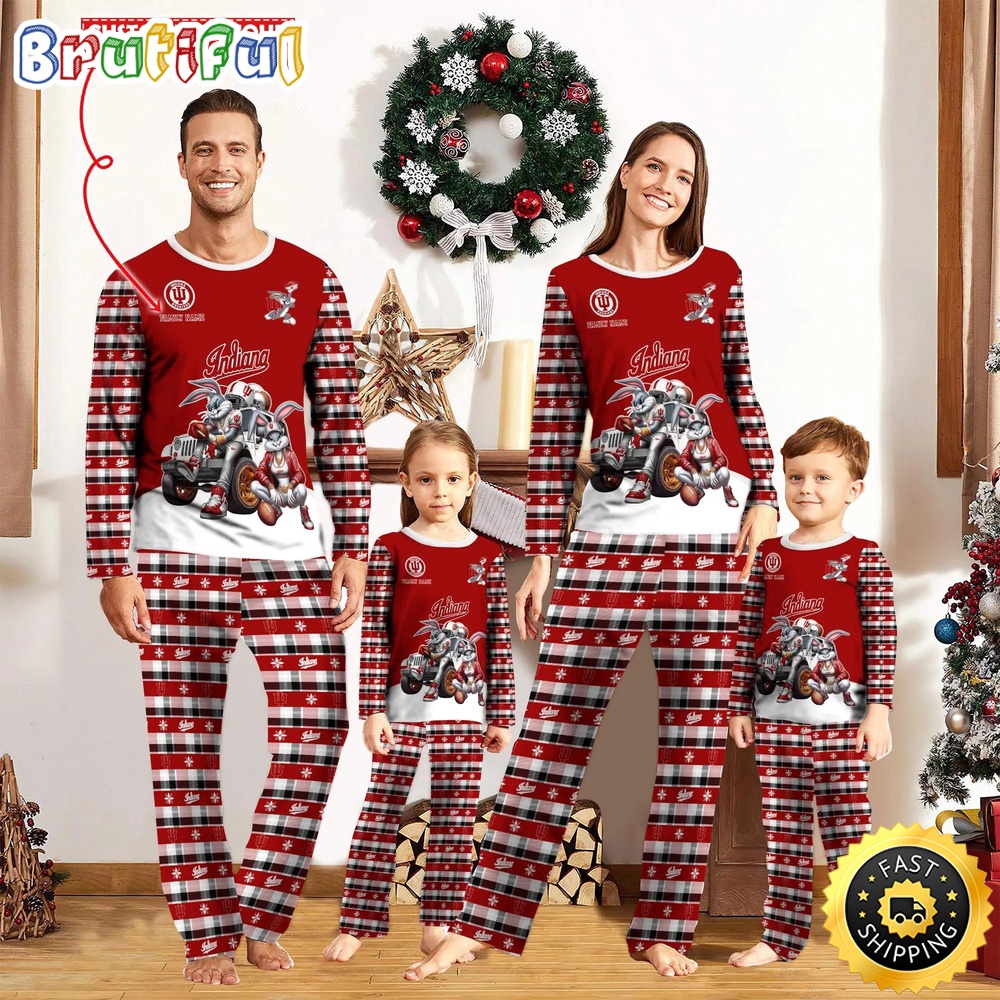Sportswearmerch Indiana Hoosiers NCAA Personalized Pajamas Family For Fan