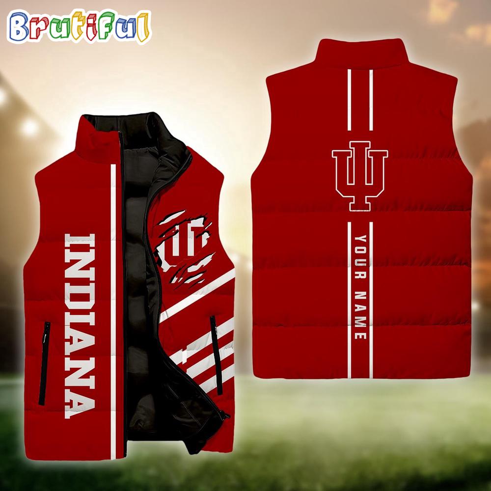 Sportswearmerch Indiana Hoosiers NCAA Personalized Sleeveless Down Puffer Jacket For Fan