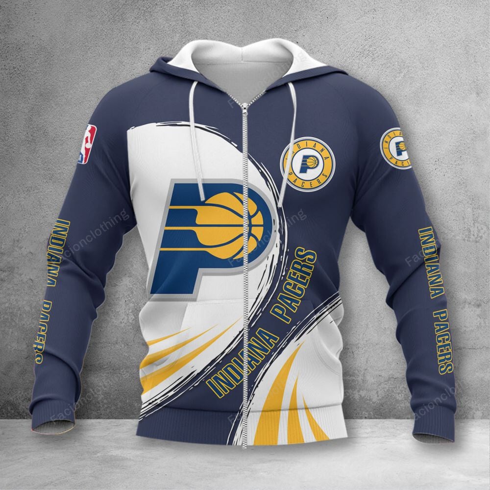 Sportswearmerch Indiana Pacers NBA Personalized Zip Hoodie For Fan