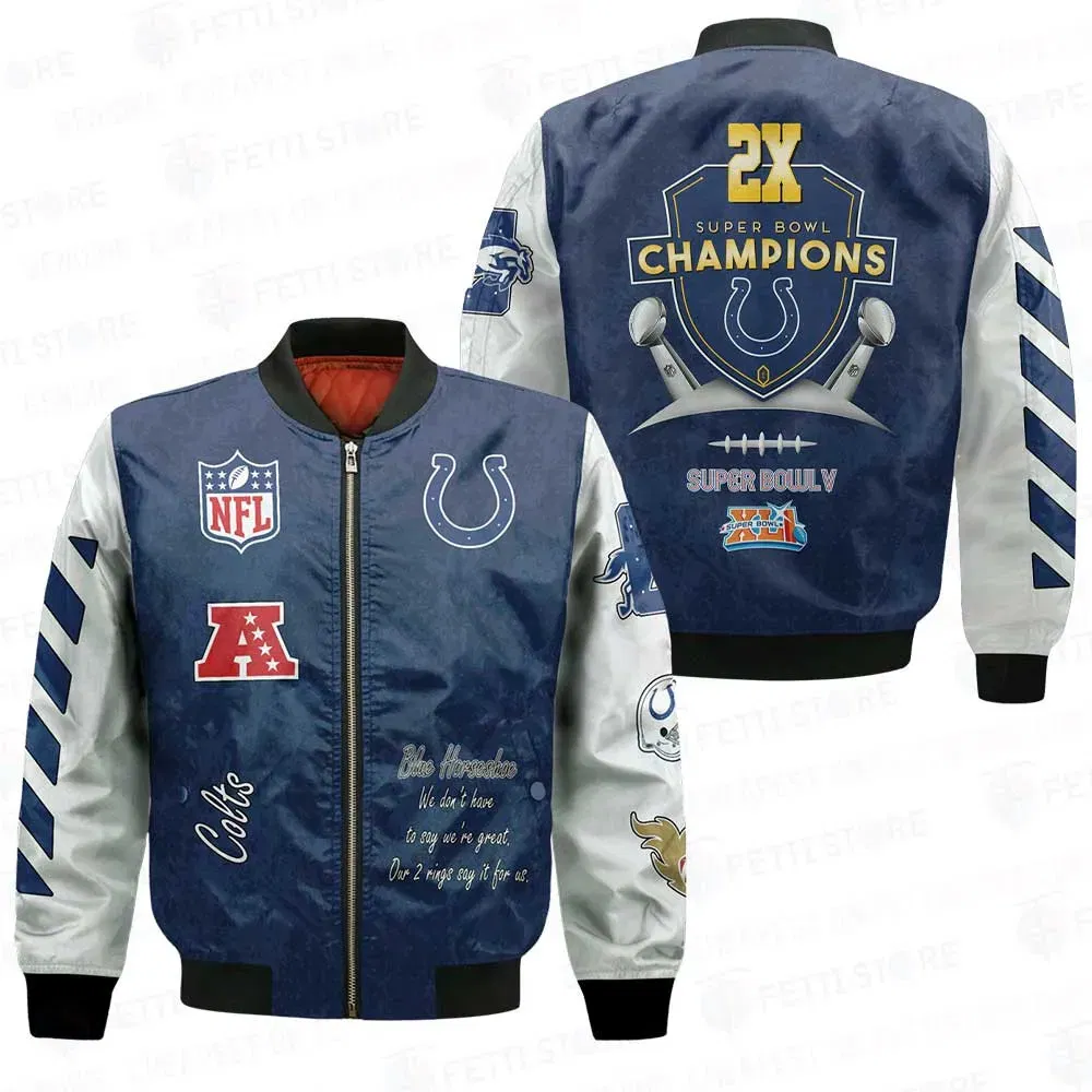 Sportswearmerch Indianapolis Colts NFL 2X Champions Bomber Jacket For Fan