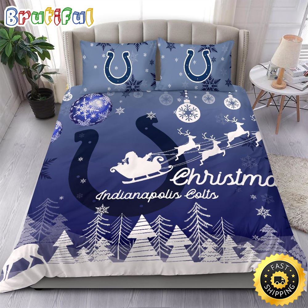 Sportswearmerch Indianapolis Colts NFL Christmas Bedding Sets For Fan
