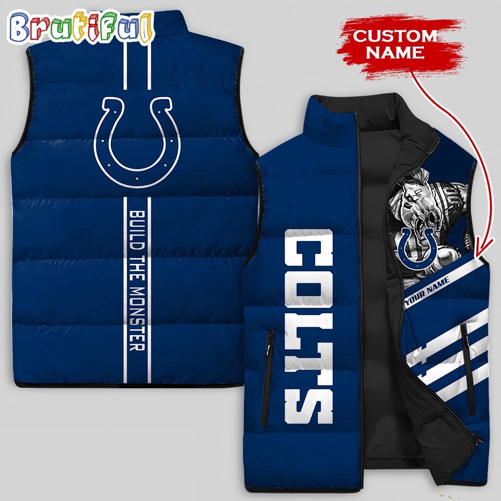 Sportswearmerch Indianapolis Colts NFL Damn Right Sleeveless Down Puffer Jacket For Fan