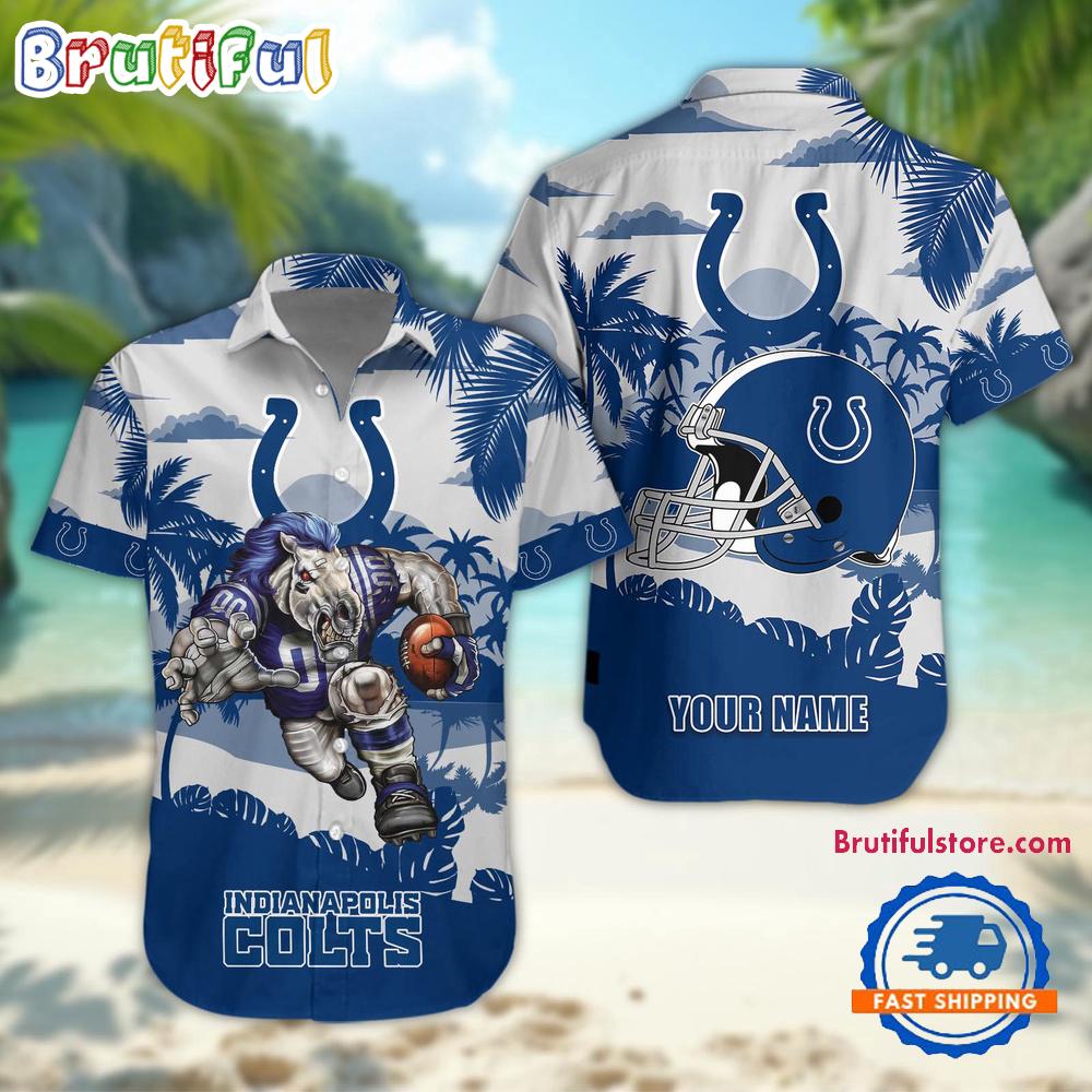 Sportswearmerch Indianapolis Colts NFL Football Mascot Summer Personalized Hawaiian Shirt For Fan