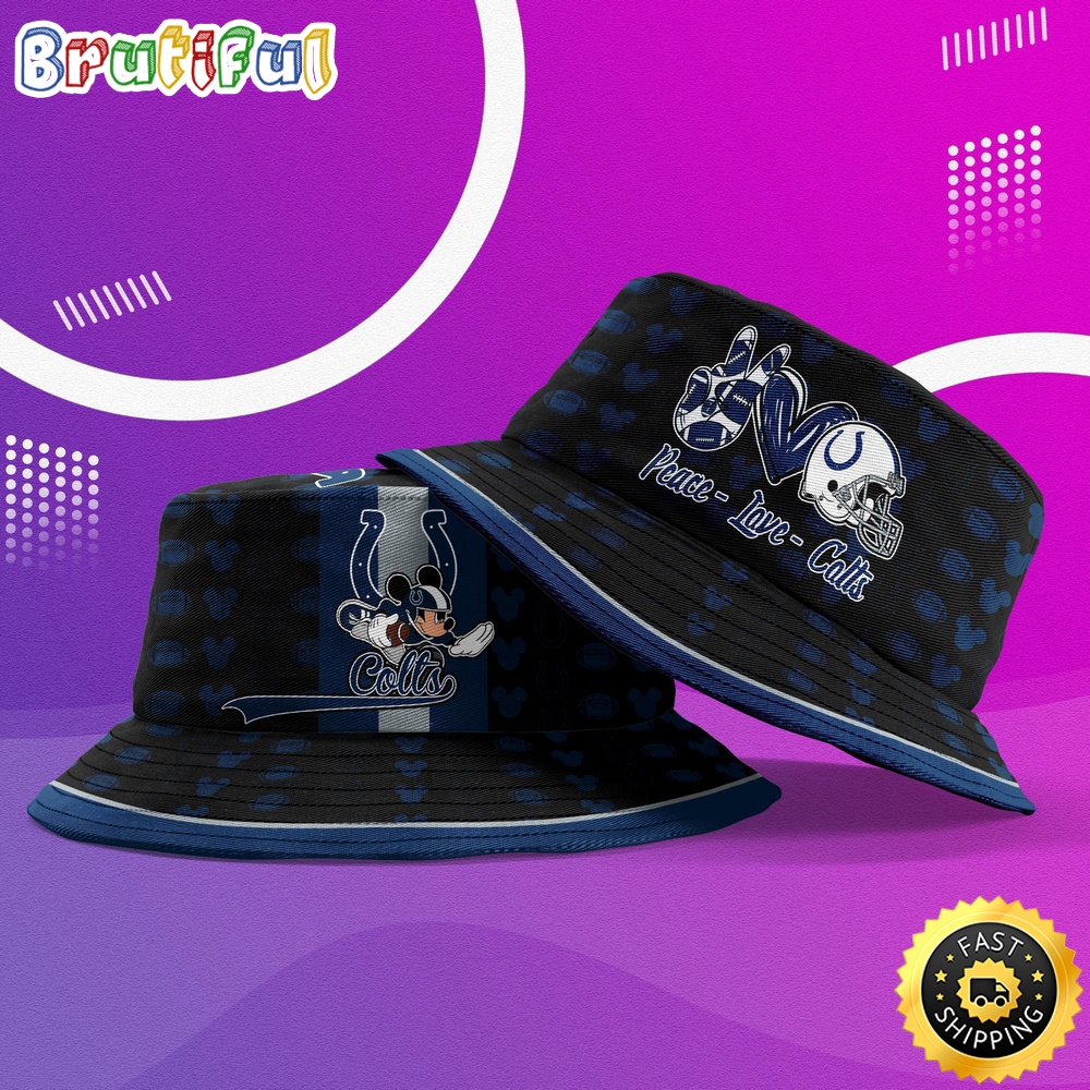 Sportswearmerch Indianapolis Colts NFL Mickey Mouse Personalized Bucket Hat For Fan
